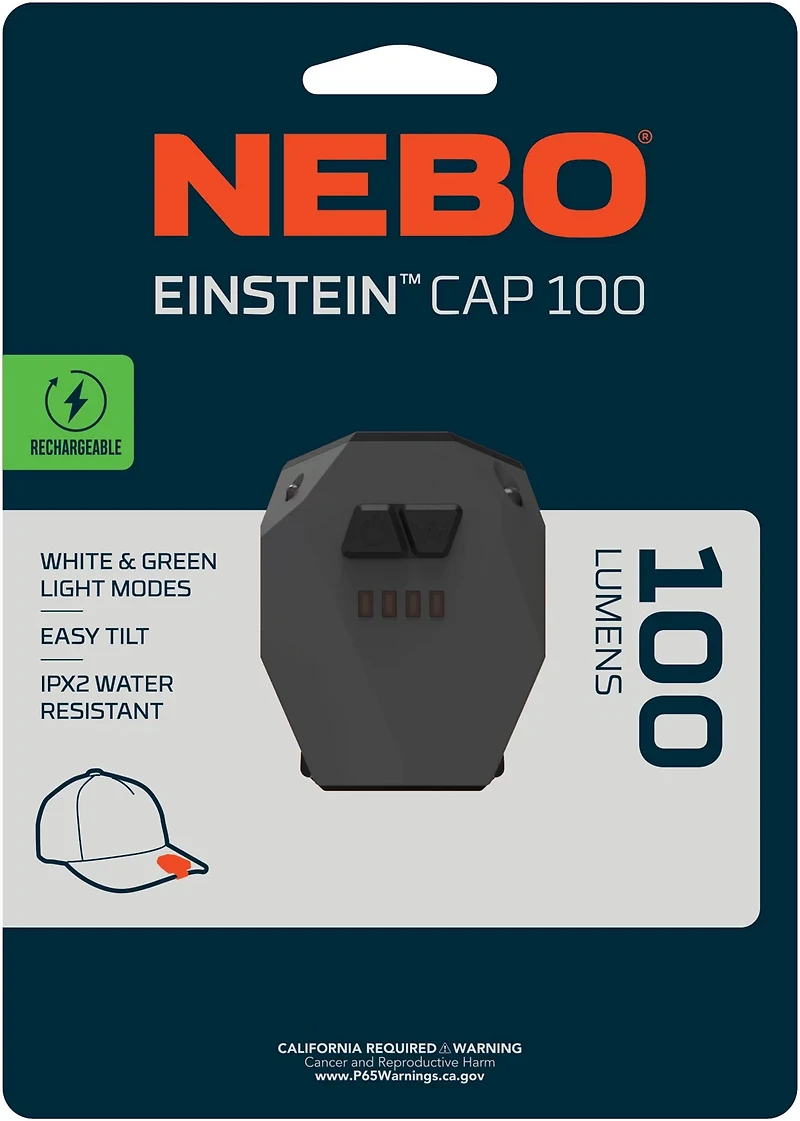 NEBO Einstein 100 Lumen Cap Rechargeable Headlamp