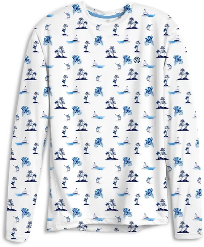 SCALES Men's Sporty Long Sleeve Performance Crew Shirt