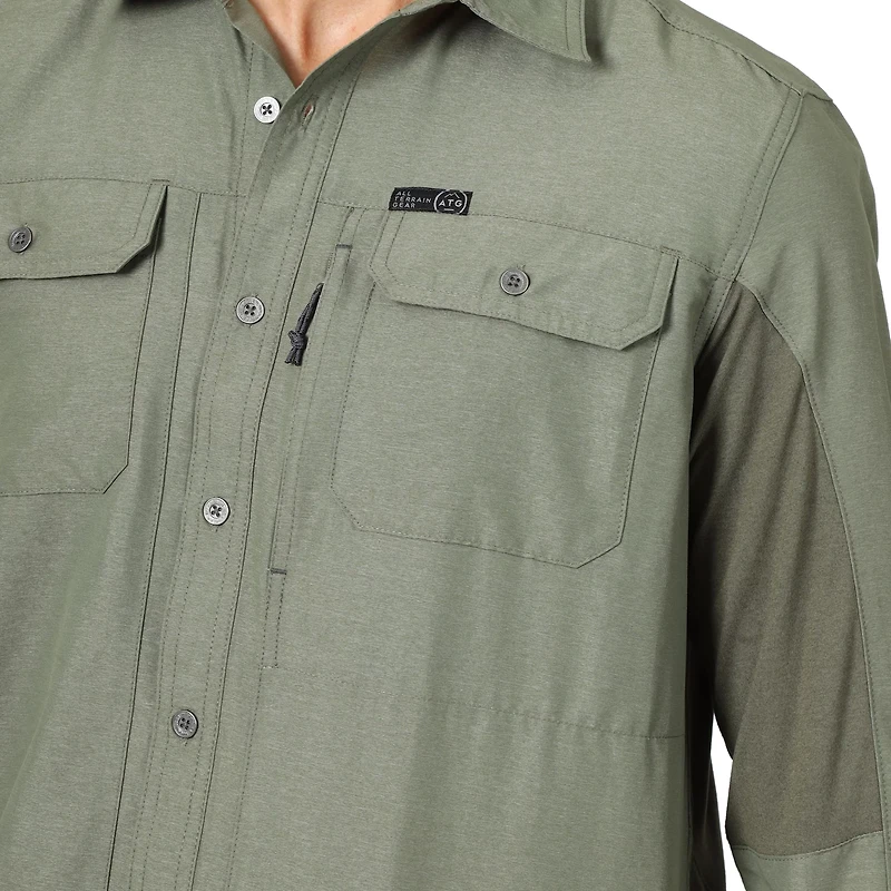 Wrangler Men's ATG Mixed Material Long Sleeve Shirt