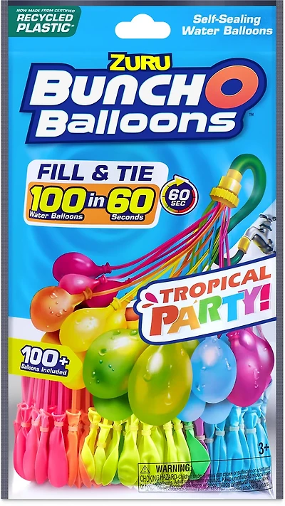 ZURU Bunch O Balloons Tropical Party 100+ Water Balloons 3-Pack