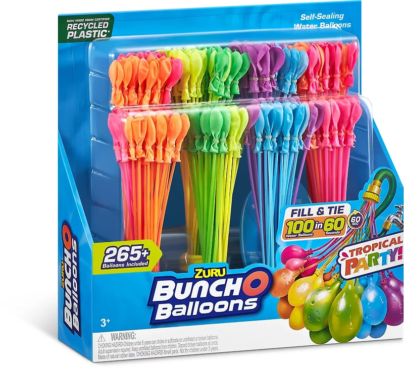 ZURU Bunch O Balloons Tropical Party 265+ Water Balloons 8-Pack