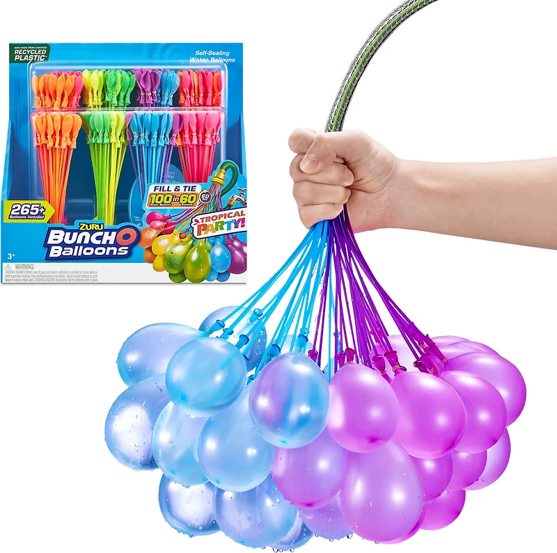 ZURU Bunch O Balloons Tropical Party 265+ Water Balloons 8-Pack
