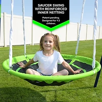 Sportspower Mountain View Metal Slide, Swing and Trampoline Set
