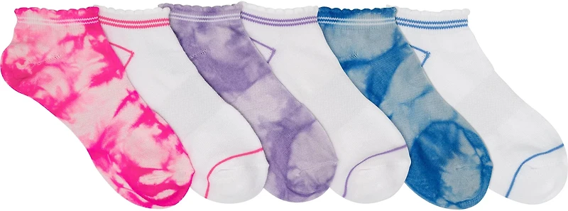 BCG Girls' Tie Dye Quarter Socks 6-Pack