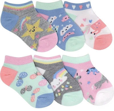 BCG Toddler Girls' Star Unicorn No-Show Socks 6-Pack