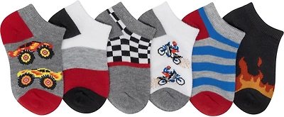 BCG Youth Monster Cars No-Show Socks 6-Pack