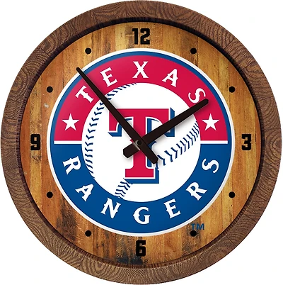 The Fan-Brand Texas Rangers Faux Barrel Top Wall Clock