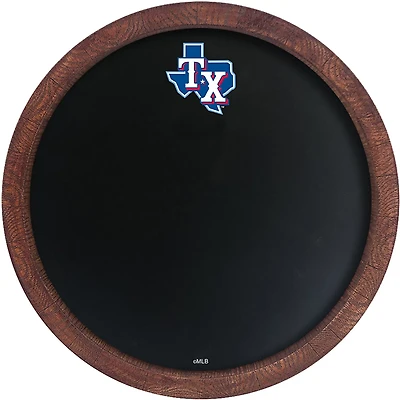 The Fan-Brand Texas Rangers Logo Chalkboard Faux Barrel Top Sign