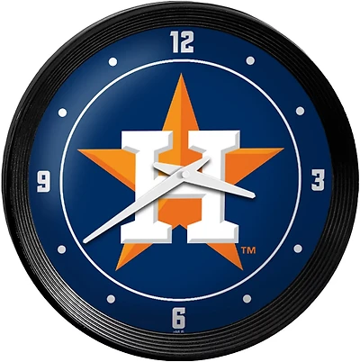 The Fan-Brand Houston Astros Logo Ribbed Frame Wall Clock