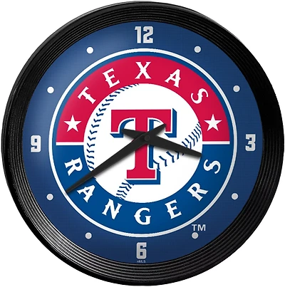 The Fan-Brand Texas Rangers Ribbed Frame Wall Clock