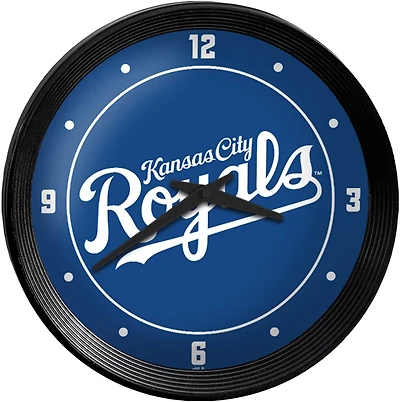 The Fan-Brand Kansas City Royals Wordmark Ribbed Frame Wall Clock