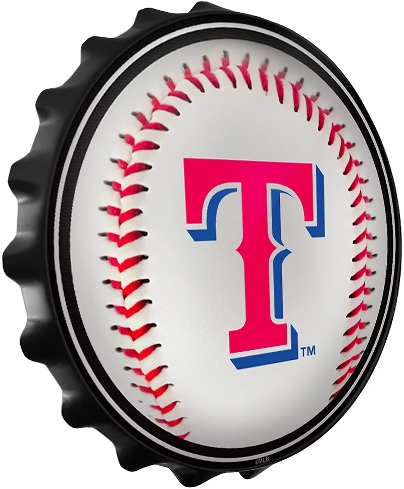 The Fan-Brand Texas Rangers Baseball Bottle Cap Wall Sign