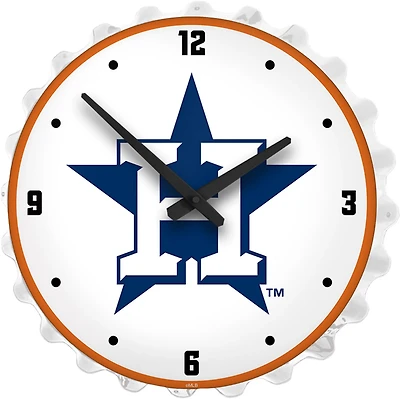 The Fan-Brand Houston Astros Logo Bottle Cap Lighted Wall Clock