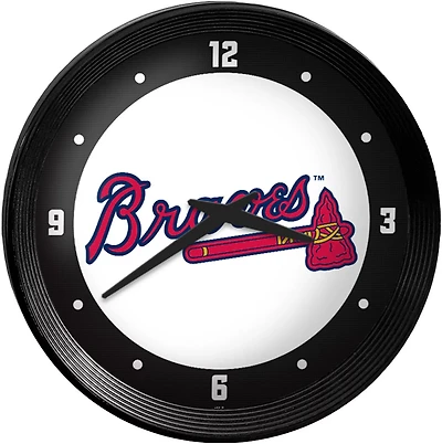 The Fan-Brand Atlanta Braves Ribbed Frame Wall Clock