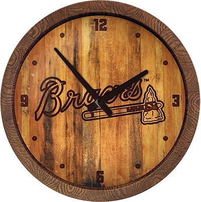 The Fan-Brand Atlanta Braves Branded Faux Barrel Top Wall Clock