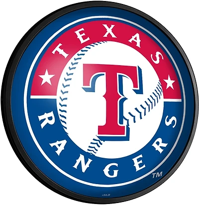 The Fan-Brand Texas Rangers Round Slimline Lighted Wall Sign