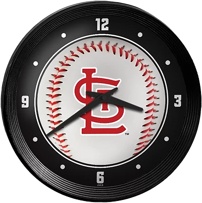 The Fan-Brand St. Louis Cardinals Baseball Ribbed Frame Wall Clock