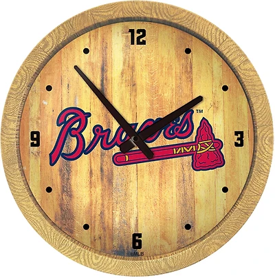 The Fan-Brand Atlanta Braves Faux Barrel Top Wall Clock