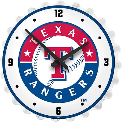 The Fan-Brand Texas Rangers Bottle Cap Lighted Wall Clock