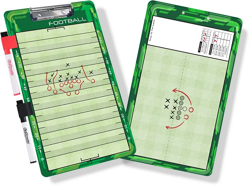 GoSports Football Coaches Premium Dry-Erase 2-Sided Clipboard