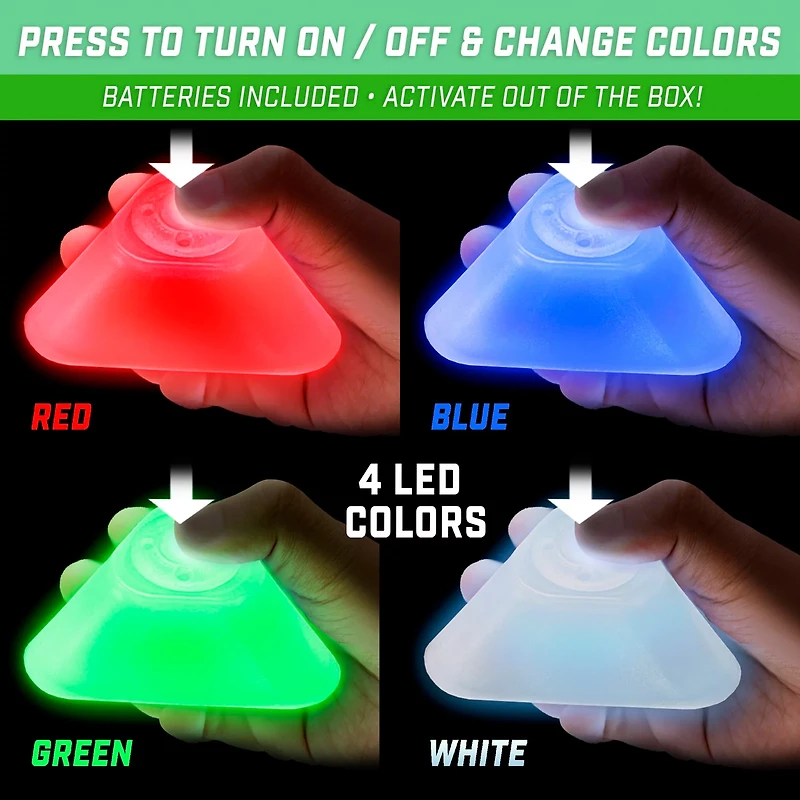 GoSports Modern Light Up Cones 6-Pack