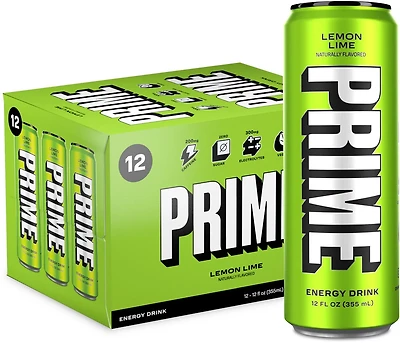 Prime Lemon Lime PH Energy 12oz