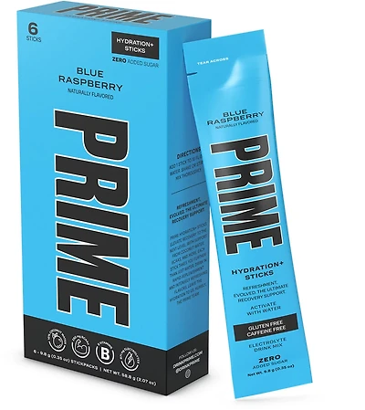 Prime Blue Raspberry Hydration Stick 6-Pack