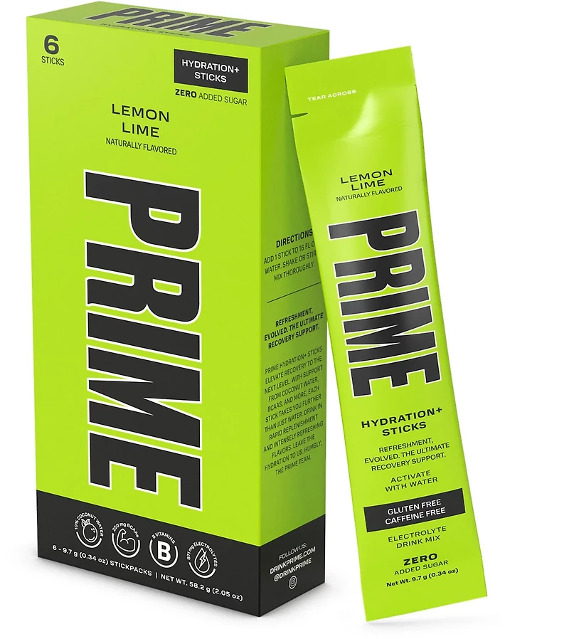 Prime Lemon Lime Hydration Stick 6-Pack