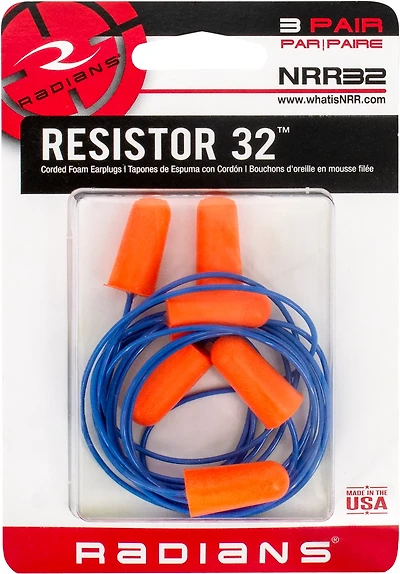 Radians Corded Foam Ear Plugs 3-Pack