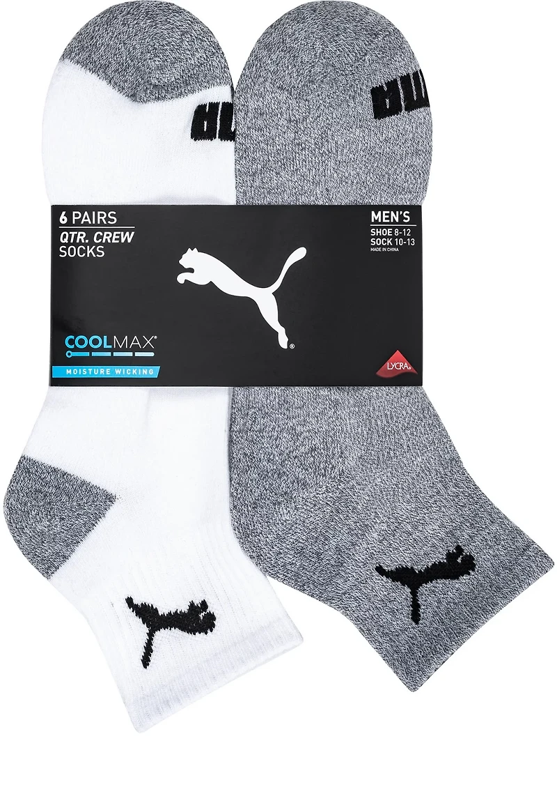 PUMA Men's Terry Quarter Socks 6-Pack