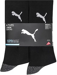 PUMA Men's Terry Crew Socks 6-Pack