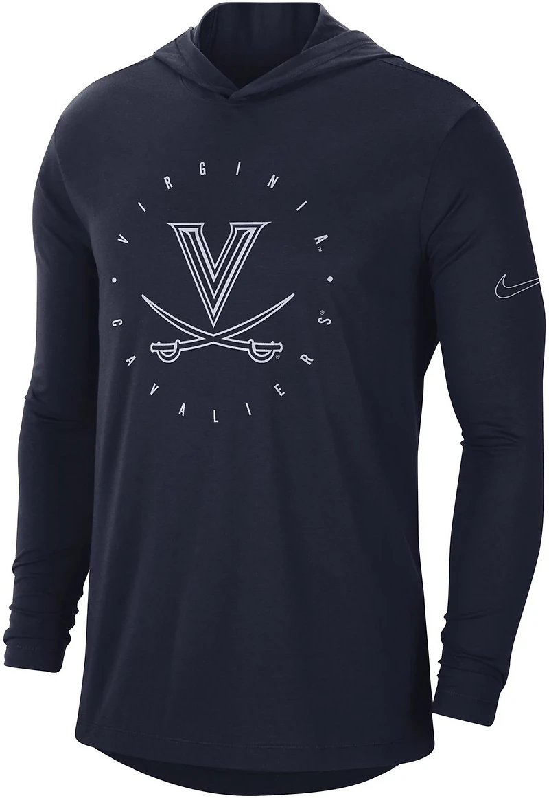 Nike Men's University of Virginia Dri-FIT Long Sleeve Hooded T-shirt