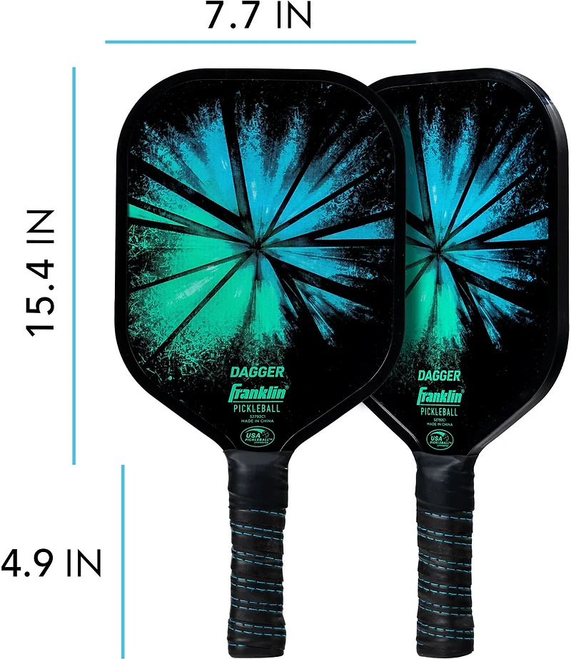 Franklin Dagger Polypropylene Pickleball Paddles and Pickleballs Set for 2 Players