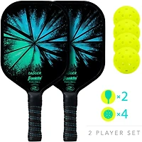 Franklin Dagger Polypropylene Pickleball Paddles and Pickleballs Set for 2 Players