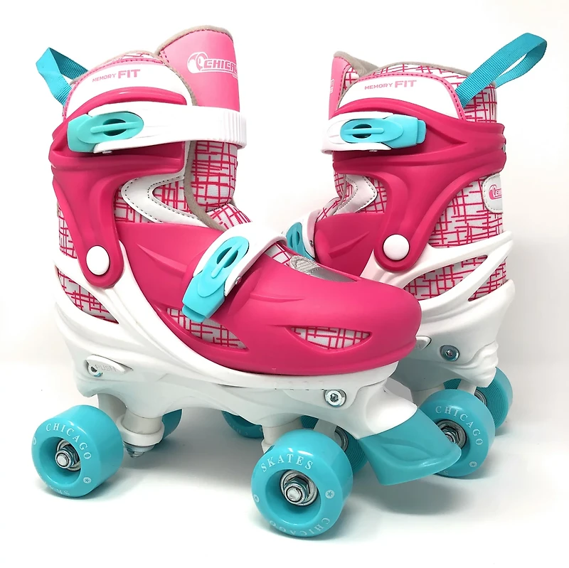 Chicago Skates Girls' Adjustable Quad Skate Combo Set