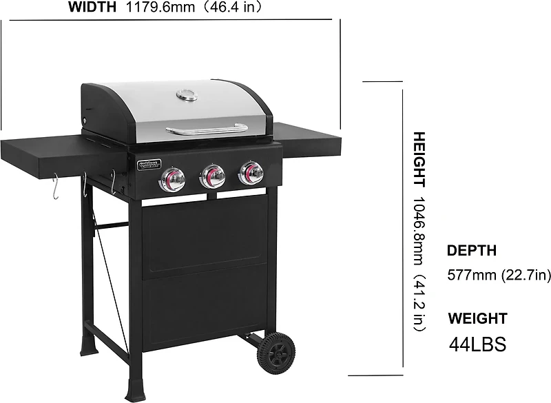 Outdoor Gourmet 3-Burner Gas Grill