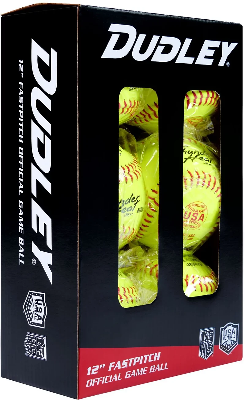 Dudley Thunder Heat 12 in ASA/NFHS Fast-Pitch Softballs 6-Pack