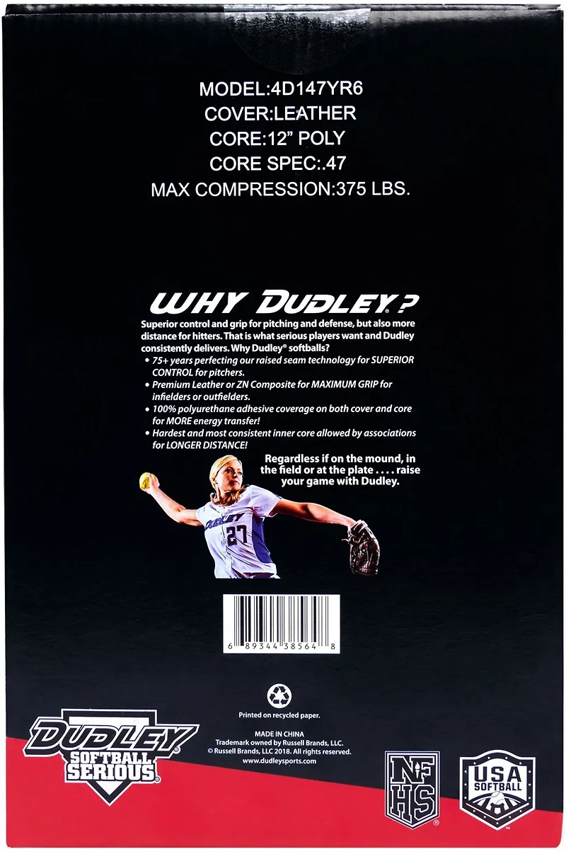 Dudley Thunder Heat 12 in ASA/NFHS Fast-Pitch Softballs 6-Pack