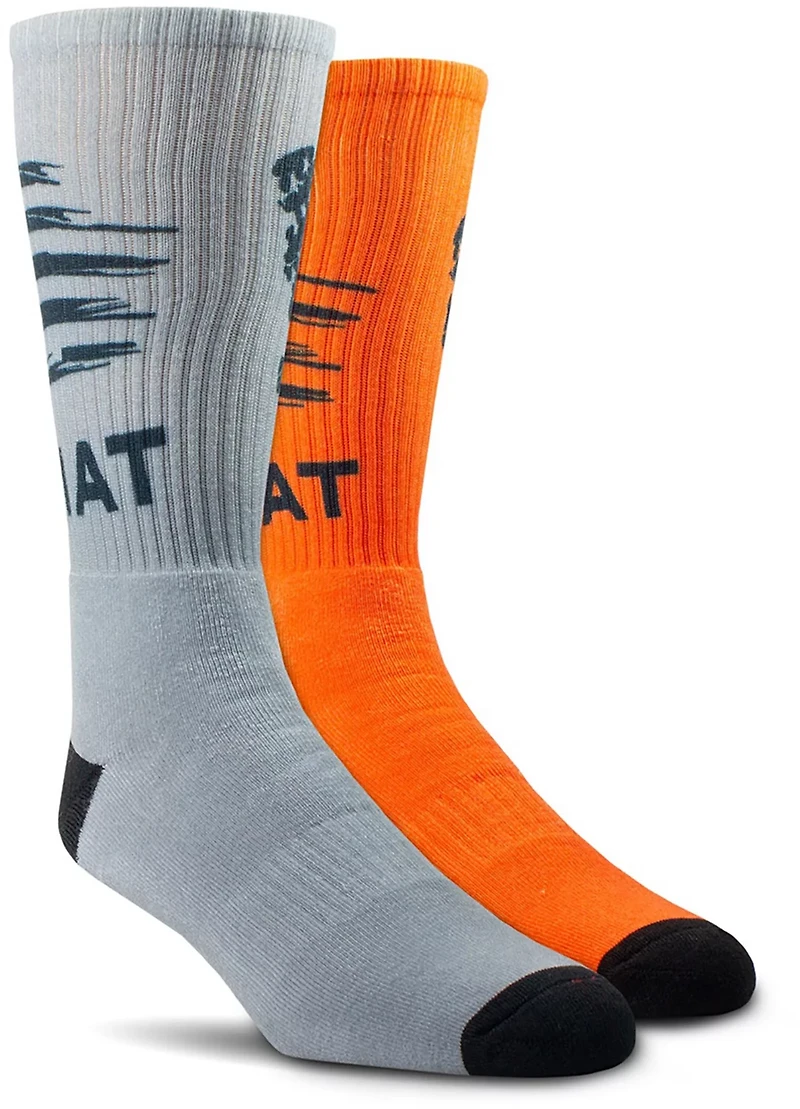 Ariat Men's Patriot Printed Graphic Work Crew Socks 2 Pack