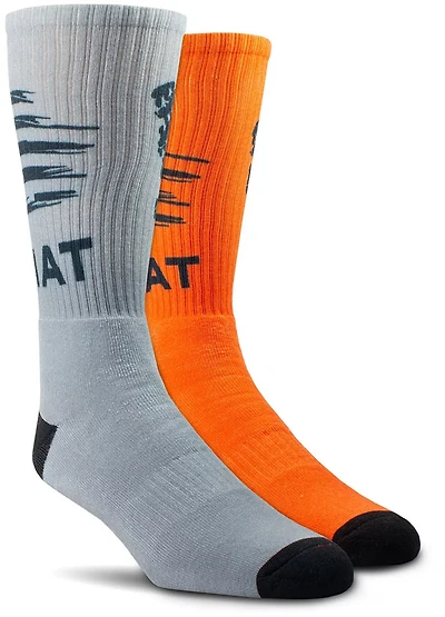 Ariat Men's Patriot Printed Graphic Work Crew Socks 2 Pack