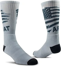 Ariat Men's Patriot Printed Graphic Work Crew Socks 2 Pack