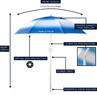 Nautica 7 ft Beach Umbrella