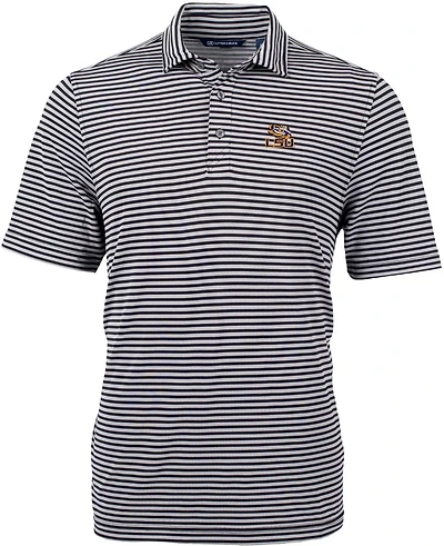 Cutter Buck LSU Tigers Virtue Eco Pique Stripe Recycled Polo