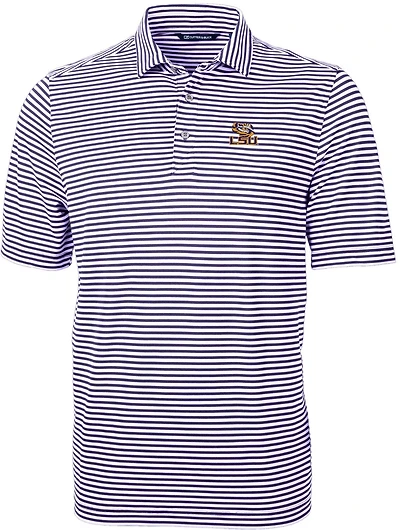 Cutter  Buck LSU Tigers Virtue Eco Pique Stripe Recycled Polo