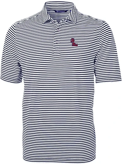 Cutter Buck Ole Miss Rebels Virtue Eco Pique Stripe Recycled Polo