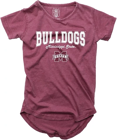 Wes and Willy Girls' Mississippi State University Boatneck Burnout Graphic T-shirt