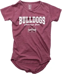 Wes and Willy Girls' Mississippi State University Boatneck Burnout Graphic T-shirt