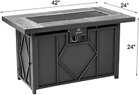 Mosaic 42 in x 24 in Kingsland Gas Fire Pit