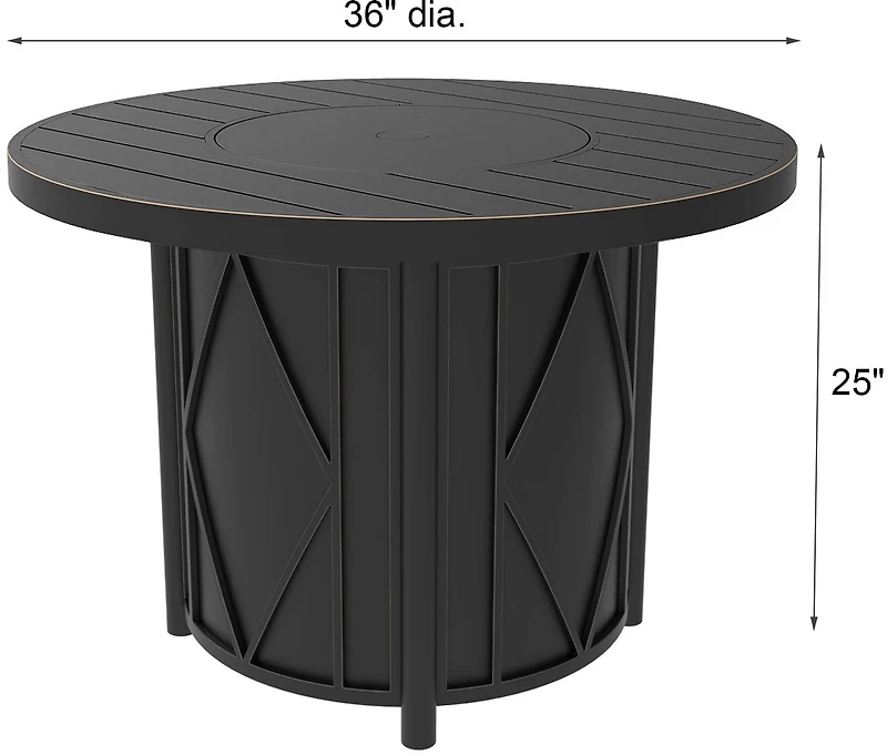 Mosaic Kingsland Round Top Gas Fire Pit