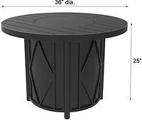 Mosaic Kingsland Round Top Gas Fire Pit